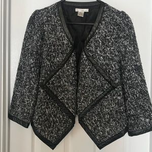 Black and White Tweed Moto Jacket